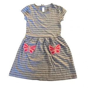 Carter's Girls  Butterfly Pocket Dress SZ 4T Cotton